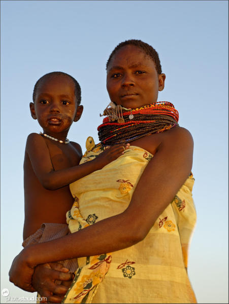 Samburu mother with little child in her arms, Kenya