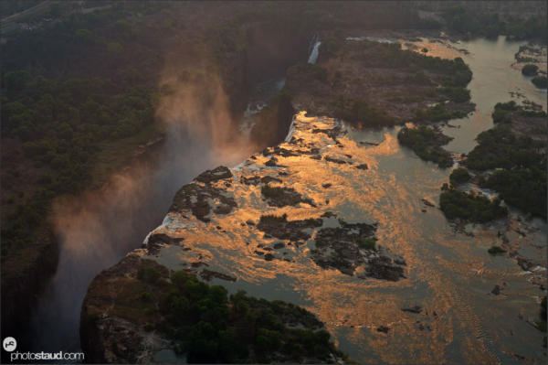 Aerial photograph of Victoria Falls, Zambia
