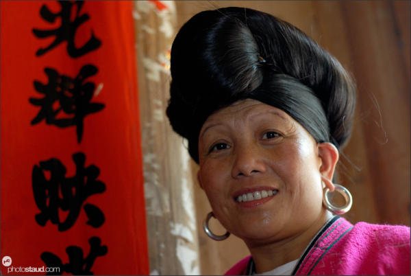 Yao woman with long hair, Longji, Guangxi, China